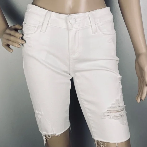 NEW PAIGE DISTRESSED BERMUDA SHORTS - Picture 3 of 8